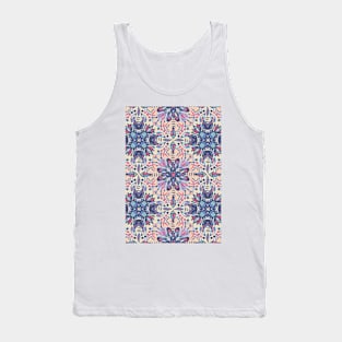 Protea Pattern in Blue, Cream & Coral Tank Top